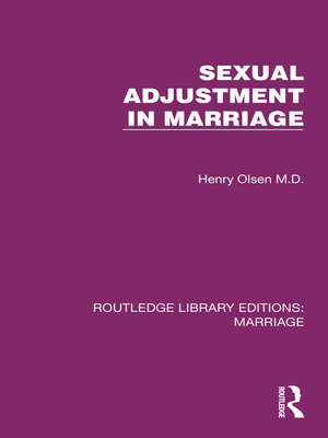 cover image of Sexual Adjustment in Marriage